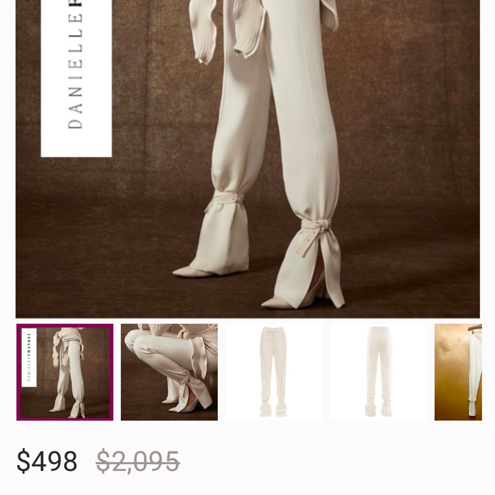 Cream Boot Cut Flare Pants with Luxurious Texture